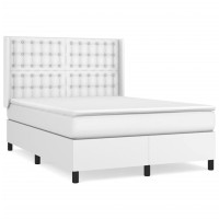 Produktbild för Ramsäng med madrass vit 140x200 cm konstläder