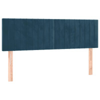 Produktbild för Ramsäng med madrass mörkblå 140x200 cm sammet