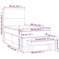 Produktbild för Ramsäng med madrass svart 90x200 cm konstläder