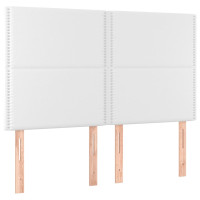 Produktbild för Ramsäng med madrass & LED vit 140x200 cm konstläder