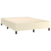 Produktbild för Ramsäng med bäddmadrass gräddvit 140x200 cm konstläder