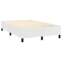 Produktbild för Ramsäng med madrass & LED vit 120x200 cm konstläder