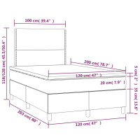 Produktbild för Ramsäng med madrass & LED vit 120x200 cm konstläder