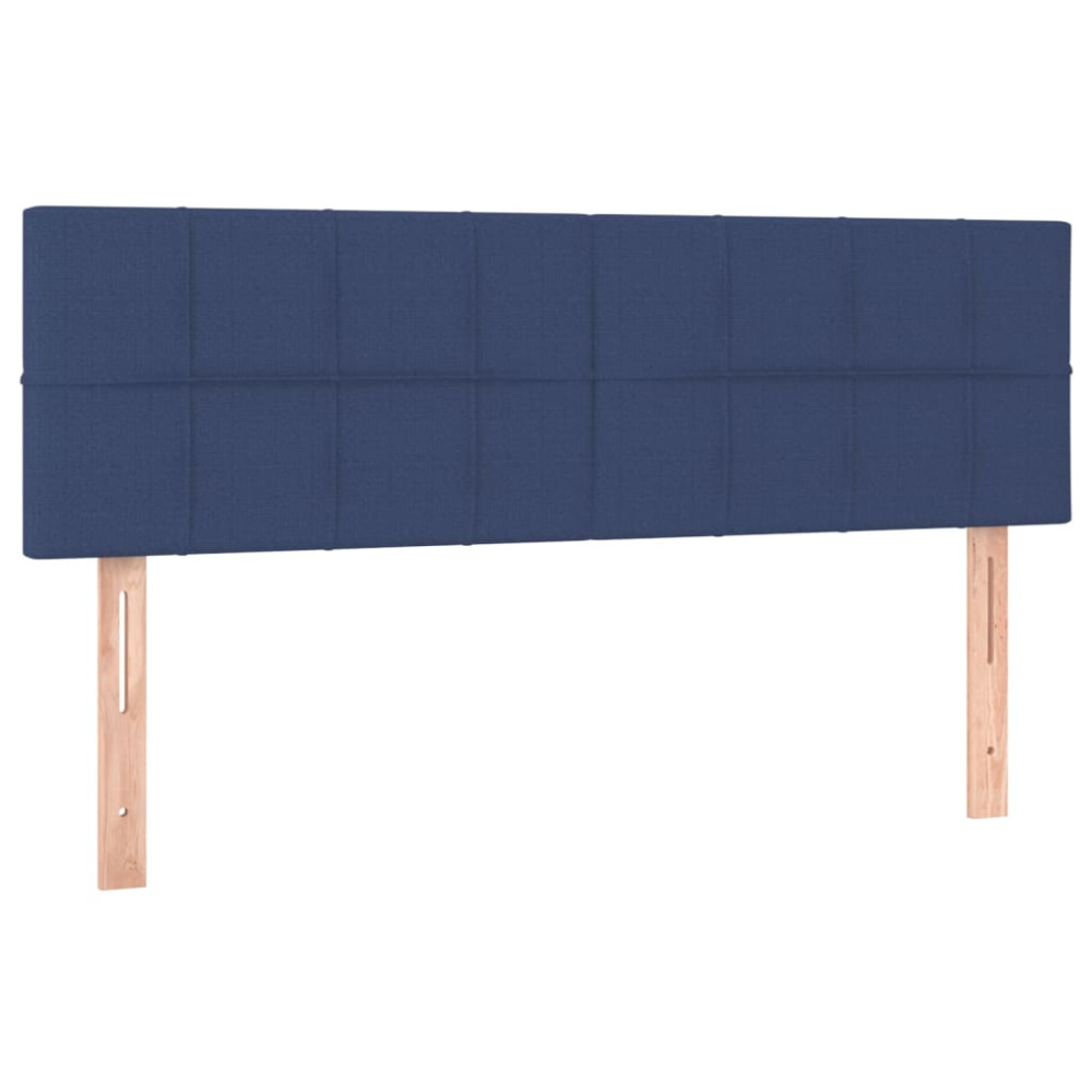 Produktbild för Ramsäng med madrass blå 140x190 cm tyg