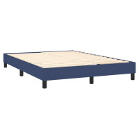 Produktbild för Ramsäng med madrass blå 140x190 cm tyg