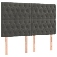 Produktbild för Ramsäng med madrass mörkgrå 140x200 cm sammet