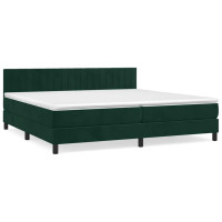 Produktbild för Ramsäng med madrass mörkgrön 200x200 cm sammet