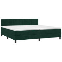 Produktbild för Ramsäng med madrass mörkgrön 200x200 cm sammet