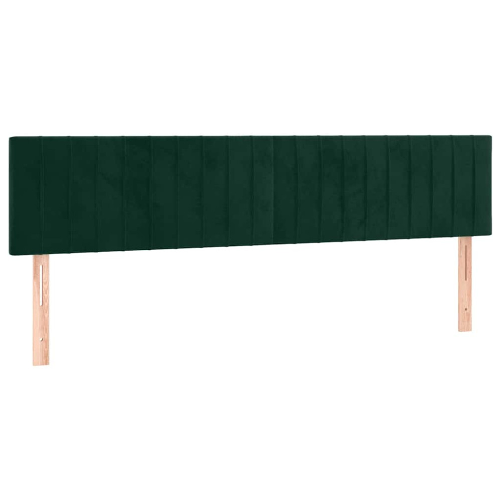 Produktbild för Ramsäng med madrass mörkgrön 200x200 cm sammet
