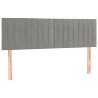 Produktbild för Ramsäng med madrass ljusgrå 140x200 cm sammet