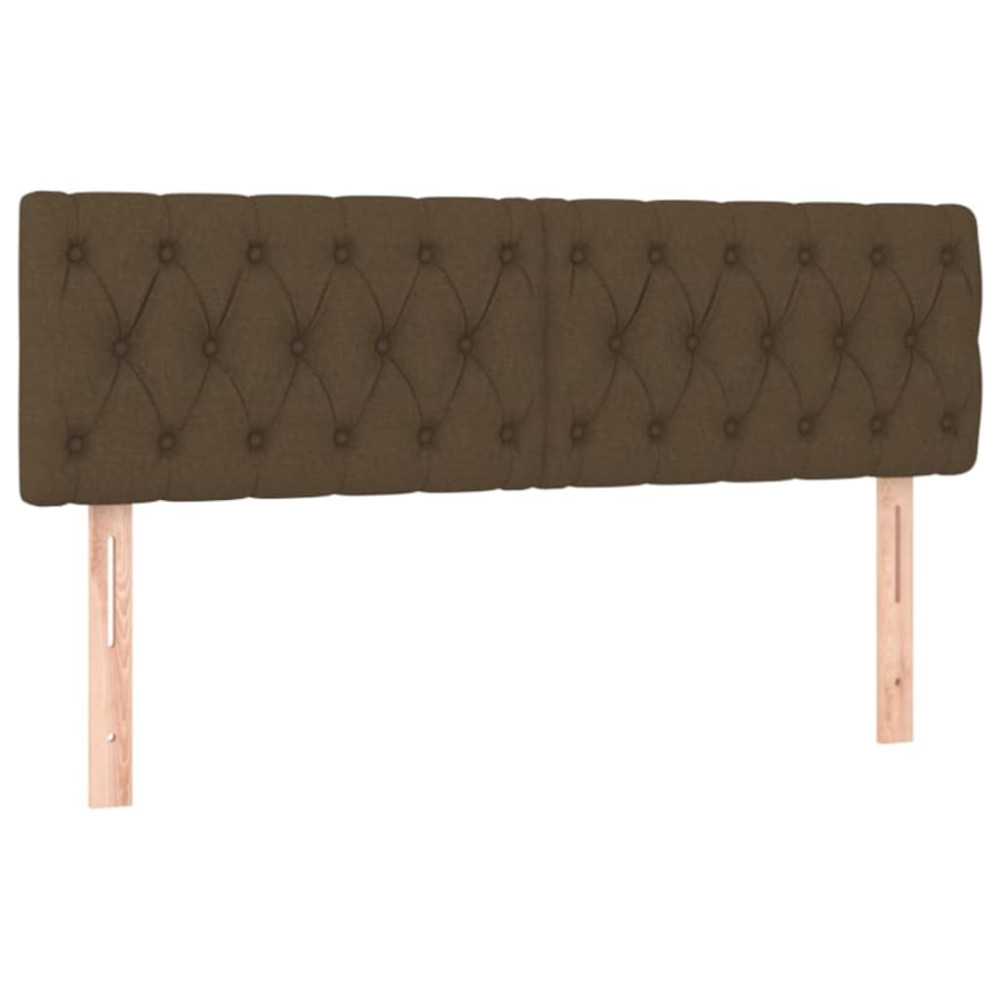 Produktbild för Ramsäng med madrass mörkbrun 140x200 cm tyg