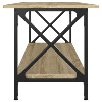 Miniatyr av produktbild för Soffbord sonoma-ek 100x45x45 cm konstruerat trä och järn