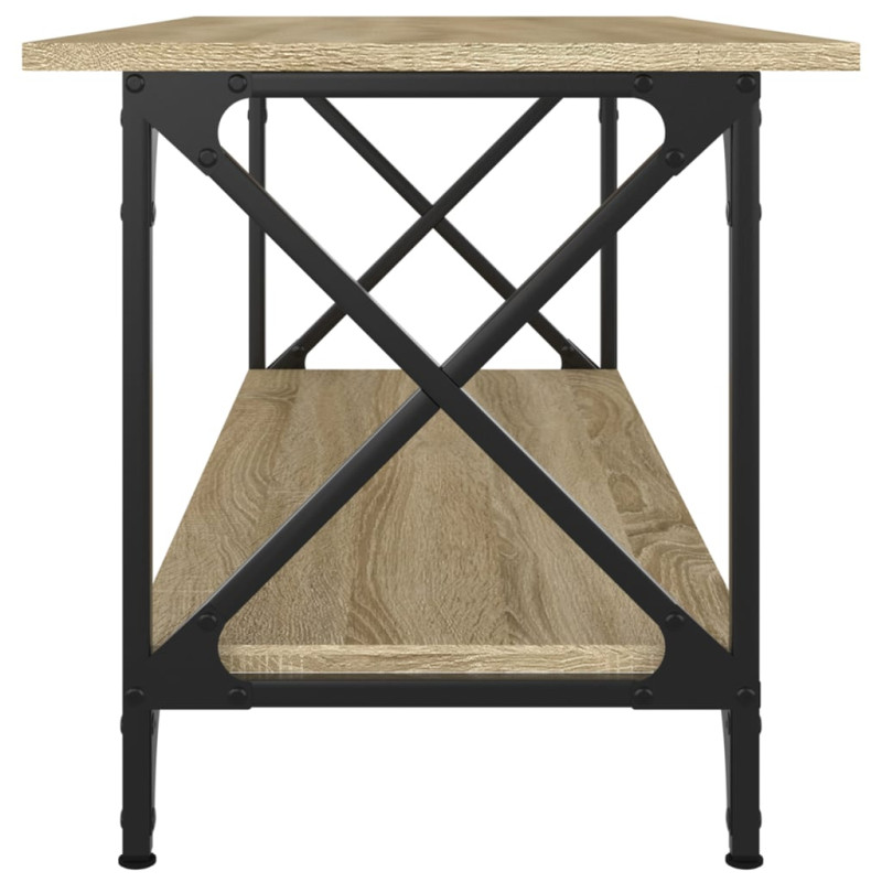Produktbild för Soffbord sonoma-ek 100x45x45 cm konstruerat trä och järn