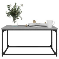 Produktbild för Soffbord grå sonoma 80x50x40 cm konstruerat trä och järn