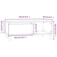 Produktbild för Soffbord betonggrå 90x50x36,5 cm konstruerat trä