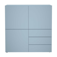 Miniatyr av produktbild för FMD Skåp med 3 lådor och 3 dörrar 99x31,5x101,2 cm blå