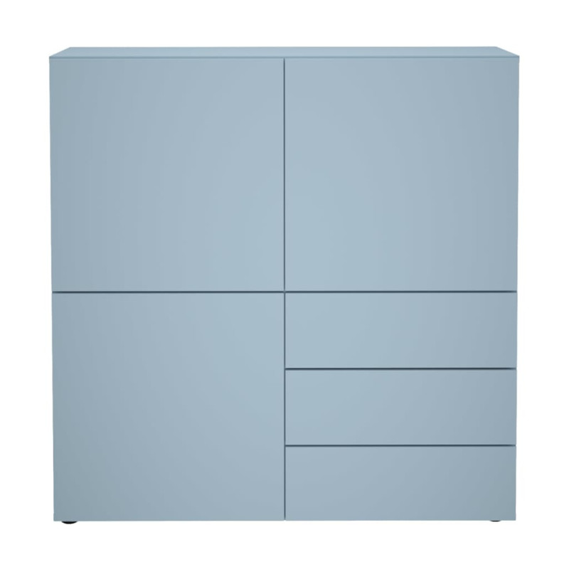 Produktbild för FMD Skåp med 3 lådor och 3 dörrar 99x31,5x101,2 cm blå