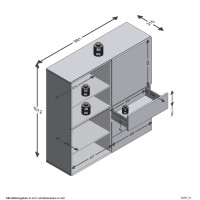 Miniatyr av produktbild för FMD Skåp med 3 lådor och 3 dörrar 99x31,5x101,2 cm blå