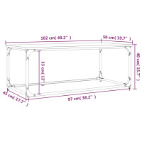 Produktbild för Soffbord sonoma-ek 102x50x40 cm konstruerat trä och järn