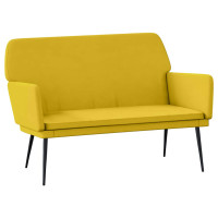 Produktbild för Bänk gul 108x79x79 cm sammet
