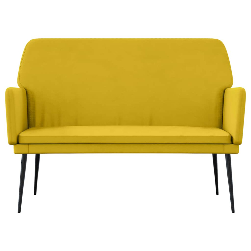 Produktbild för Bänk gul 108x79x79 cm sammet