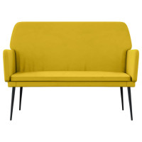 Produktbild för Bänk gul 108x79x79 cm sammet