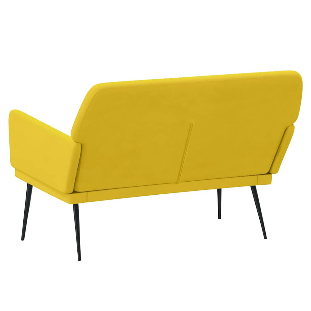 Produktbild för Bänk gul 108x79x79 cm sammet