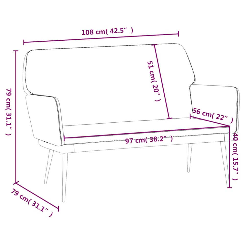 Produktbild för Bänk gul 108x79x79 cm sammet