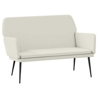 Produktbild för Bänk gräddvit 108x79x79 cm sammet