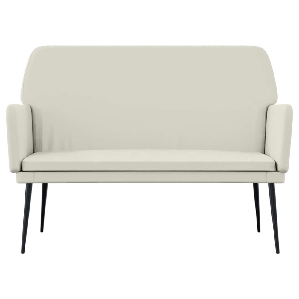 Produktbild för Bänk gräddvit 108x79x79 cm sammet