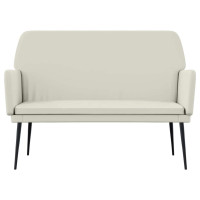 Produktbild för Bänk gräddvit 108x79x79 cm sammet