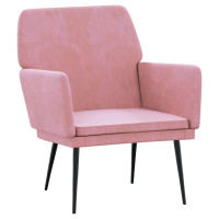 Produktbild för Fåtölj rosa 62x79x79 cm sammet