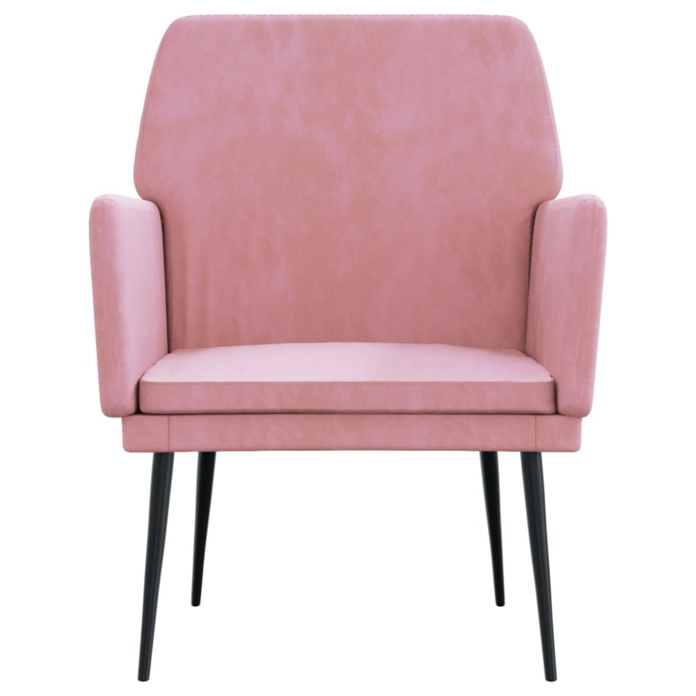 Produktbild för Fåtölj rosa 62x79x79 cm sammet