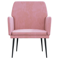 Produktbild för Fåtölj rosa 62x79x79 cm sammet