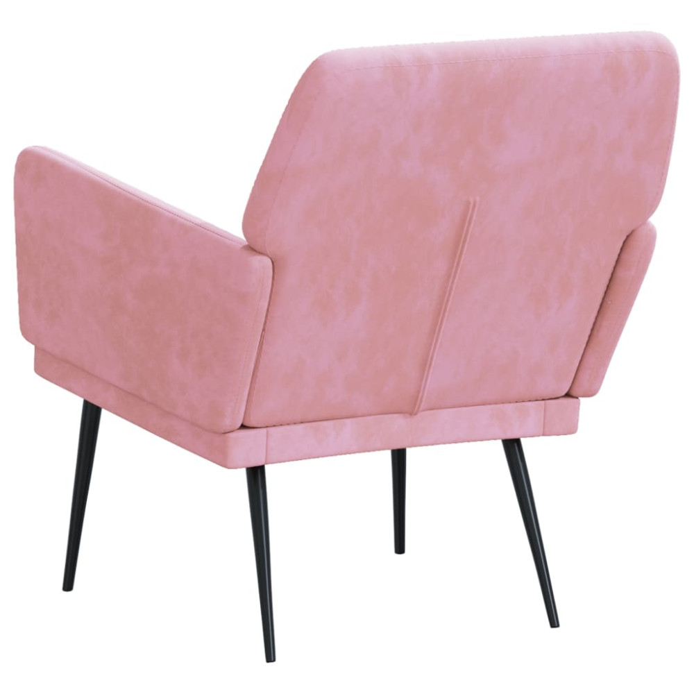 Produktbild för Fåtölj rosa 62x79x79 cm sammet
