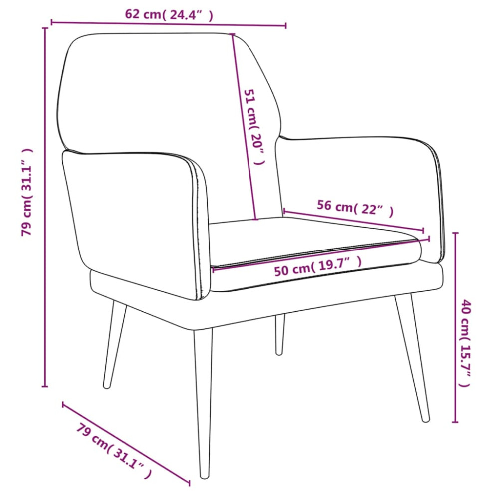 Produktbild för Fåtölj rosa 62x79x79 cm sammet