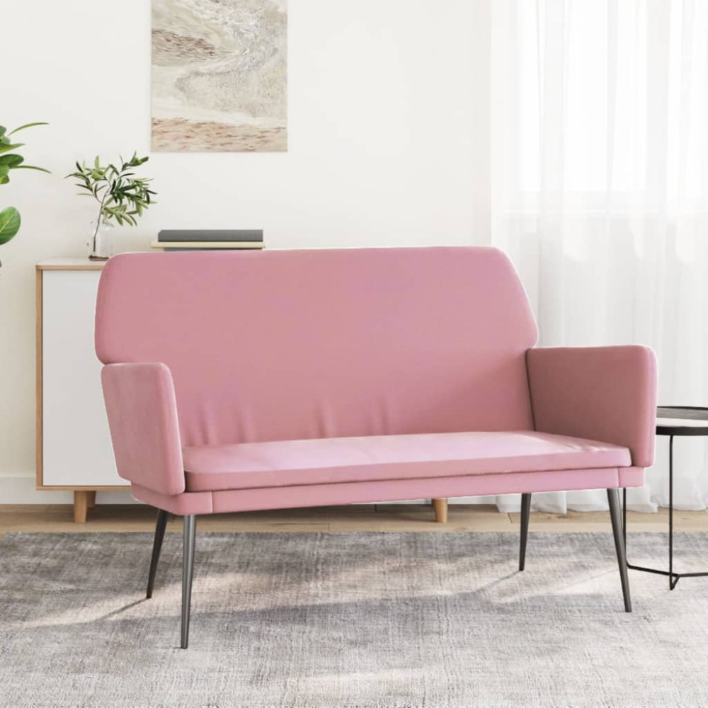 Produktbild för Bänk rosa 108x79x79 cm sammet
