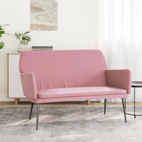 vidaXL Bänk rosa 108x79x79 cm sammet