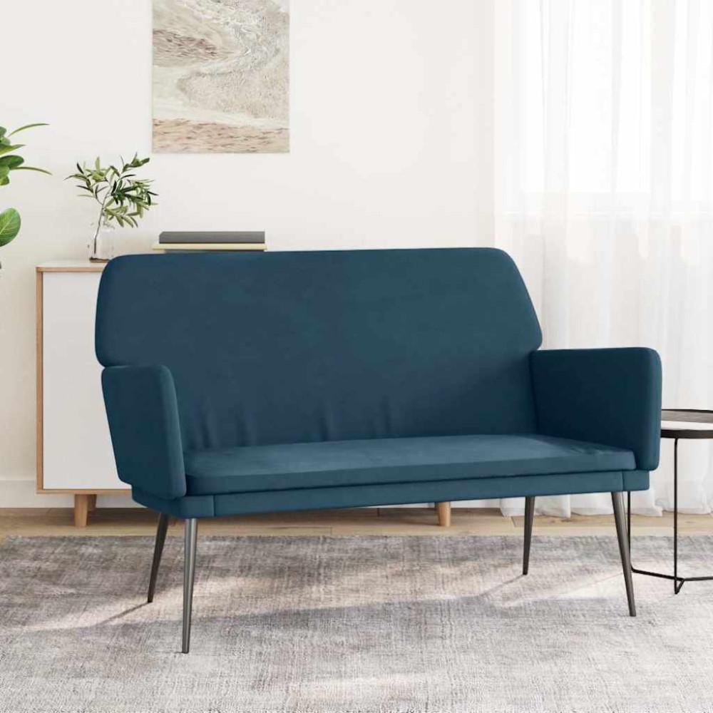 Produktbild för Bänk blå 108x79x79 cm sammet
