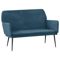 Produktbild för Bänk blå 108x79x79 cm sammet