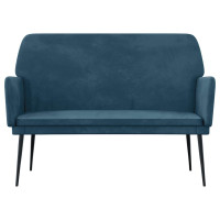 Produktbild för Bänk blå 108x79x79 cm sammet