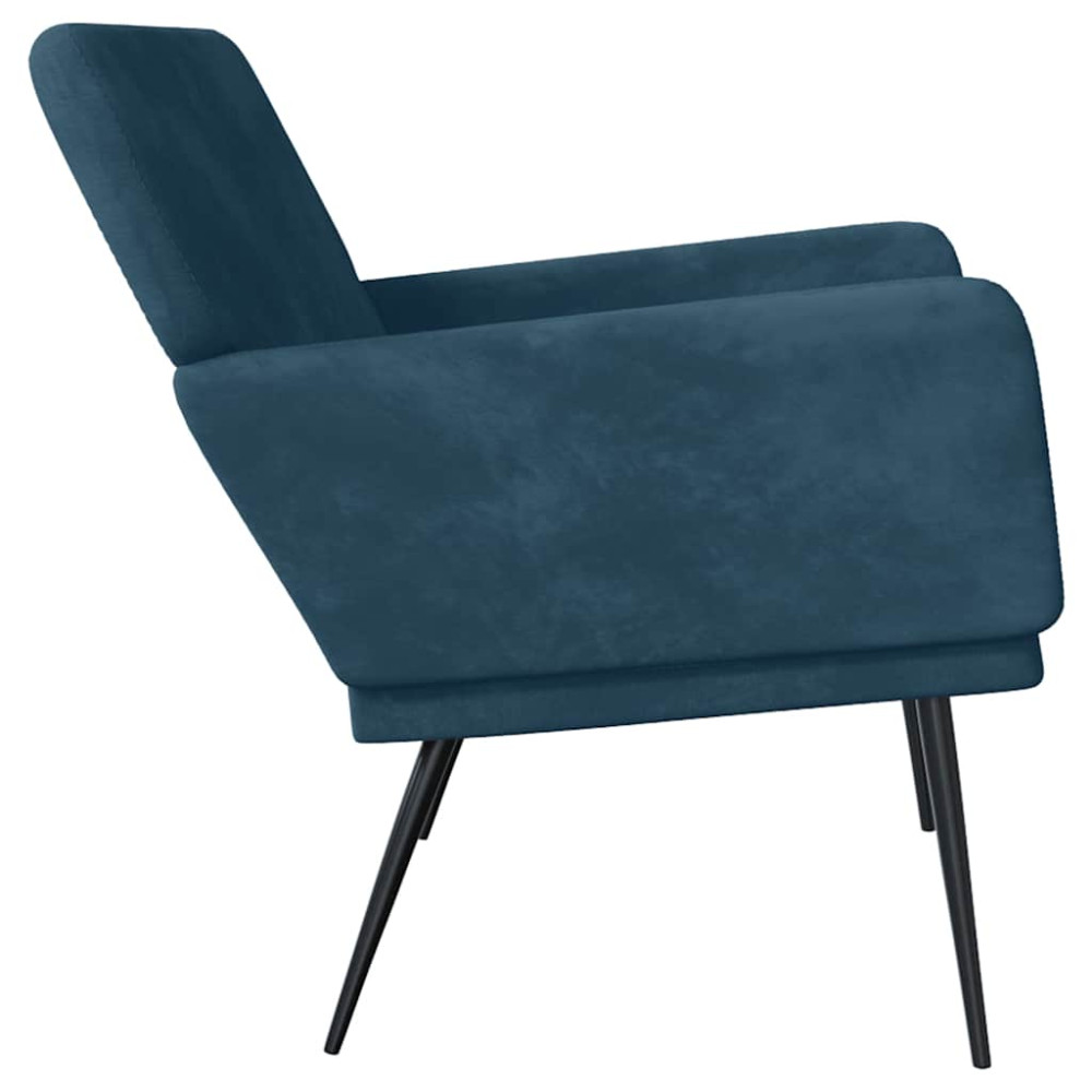 Produktbild för Bänk blå 108x79x79 cm sammet
