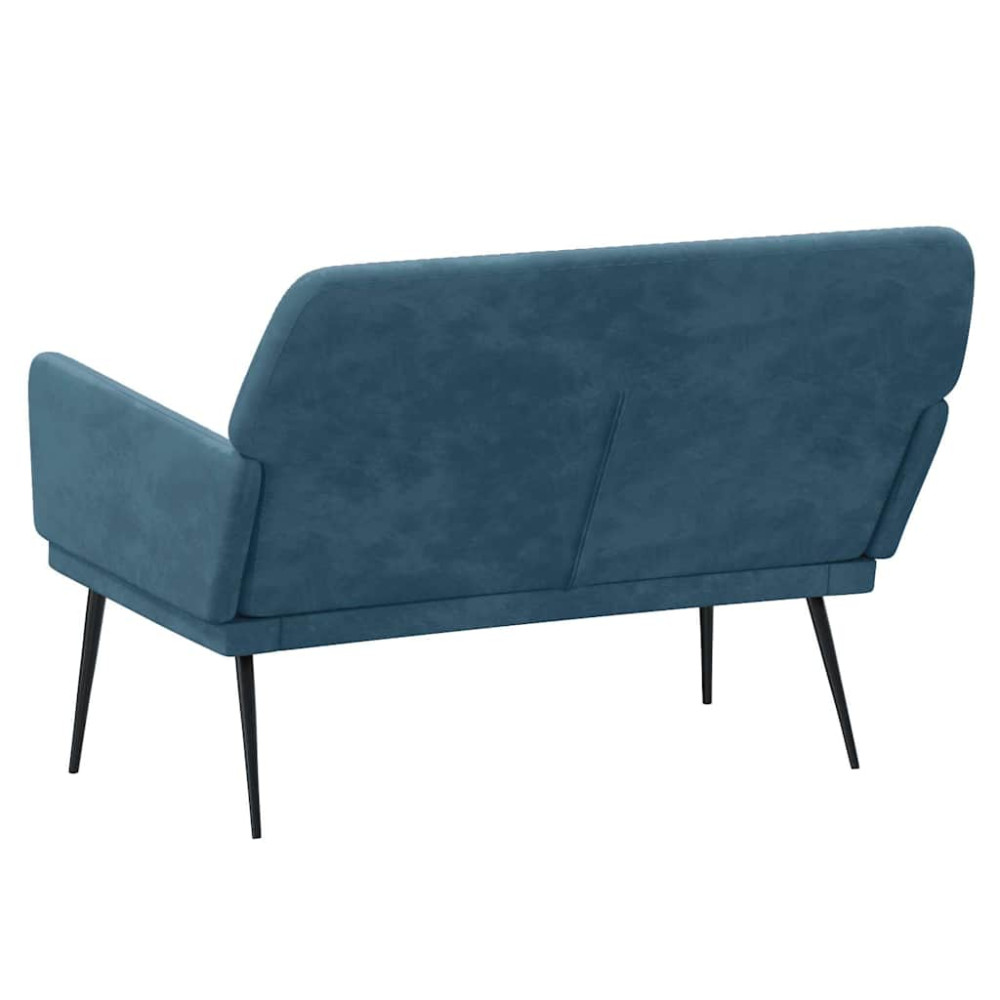 Produktbild för Bänk blå 108x79x79 cm sammet