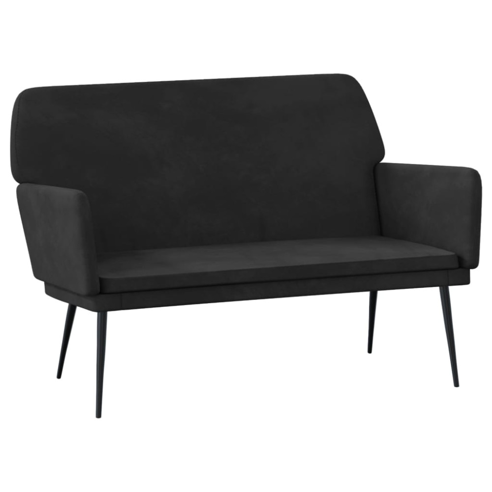 Produktbild för Bänk svart 108x79x79 cm sammet