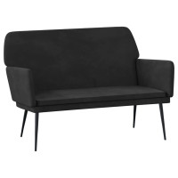 Produktbild för Bänk svart 108x79x79 cm sammet