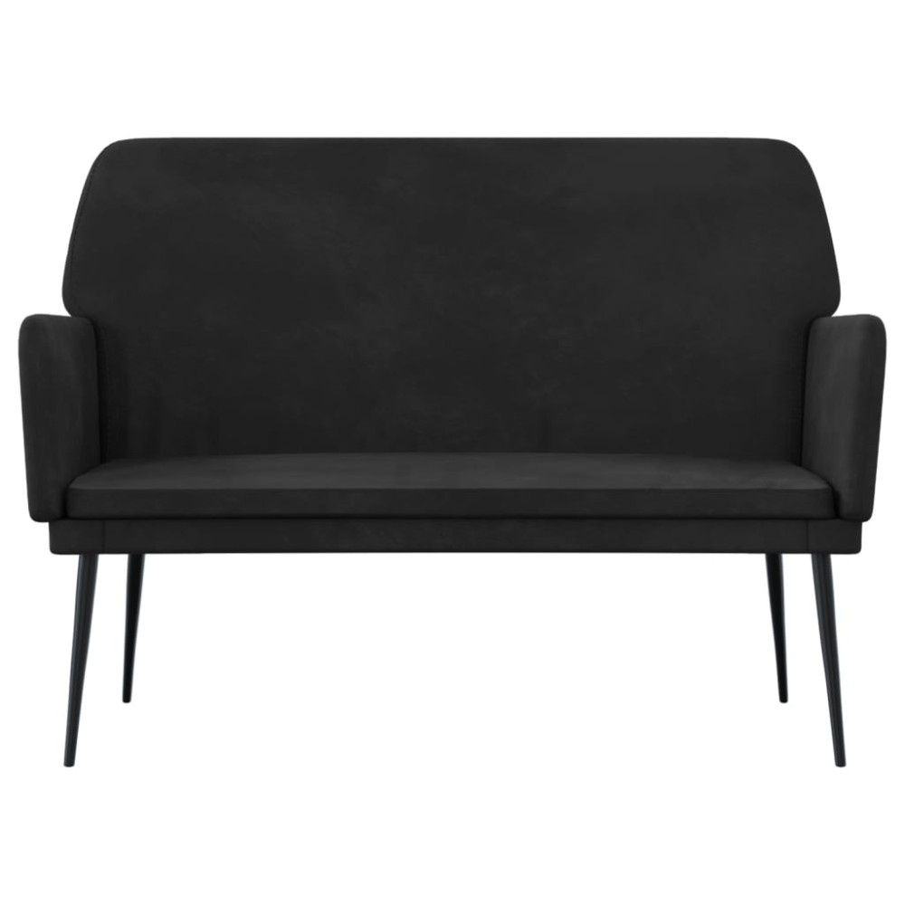 Produktbild för Bänk svart 108x79x79 cm sammet