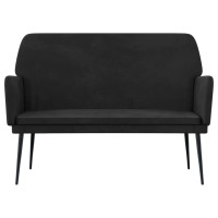 Produktbild för Bänk svart 108x79x79 cm sammet