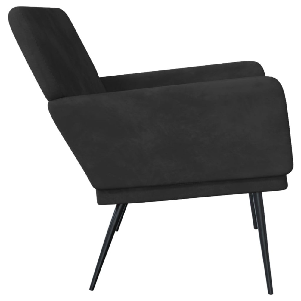 Produktbild för Bänk svart 108x79x79 cm sammet