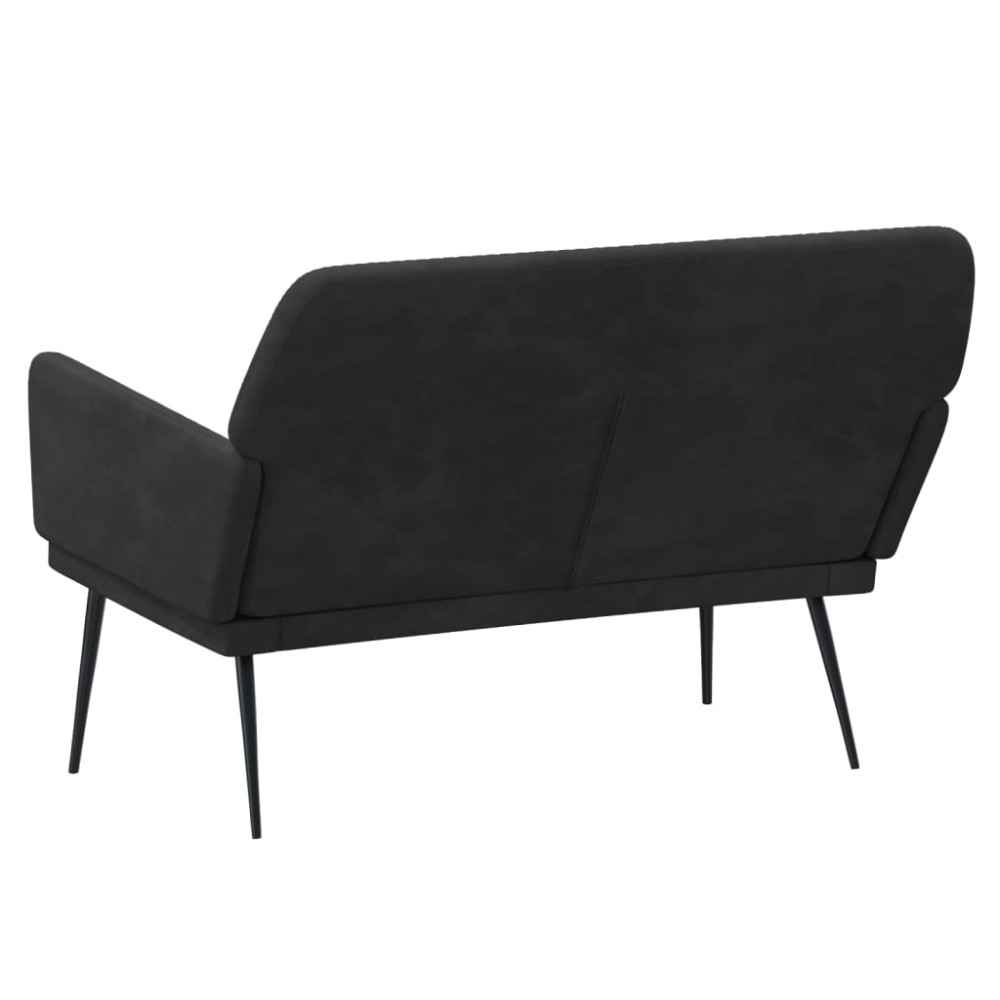 Produktbild för Bänk svart 108x79x79 cm sammet