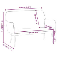 Produktbild för Bänk svart 108x79x79 cm sammet
